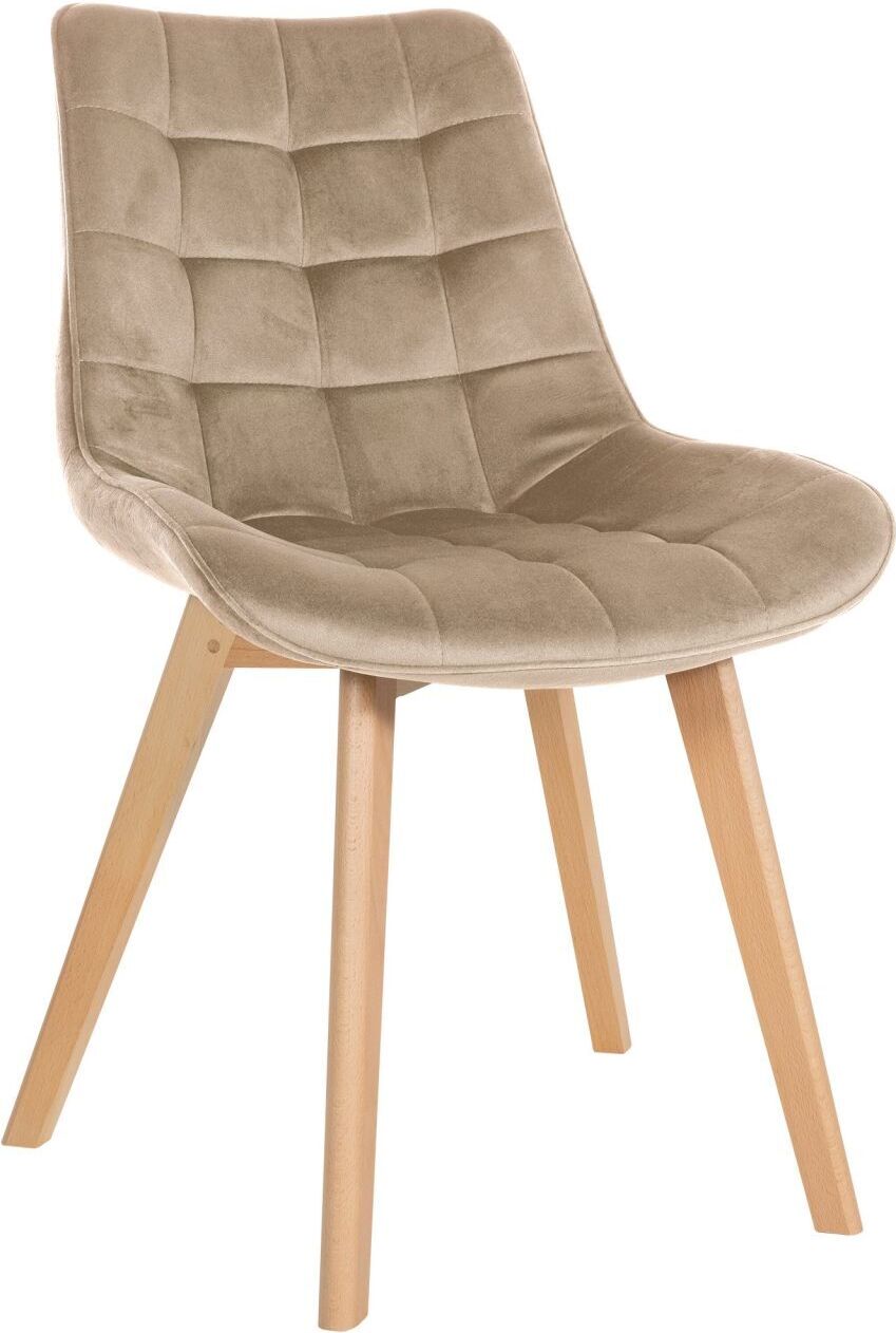 CLP Stuhl Brook, Samt braun, Gesamthöhe 84 cm, Sitzhöhe 48 cm, Sitzfläche 53x42 cm