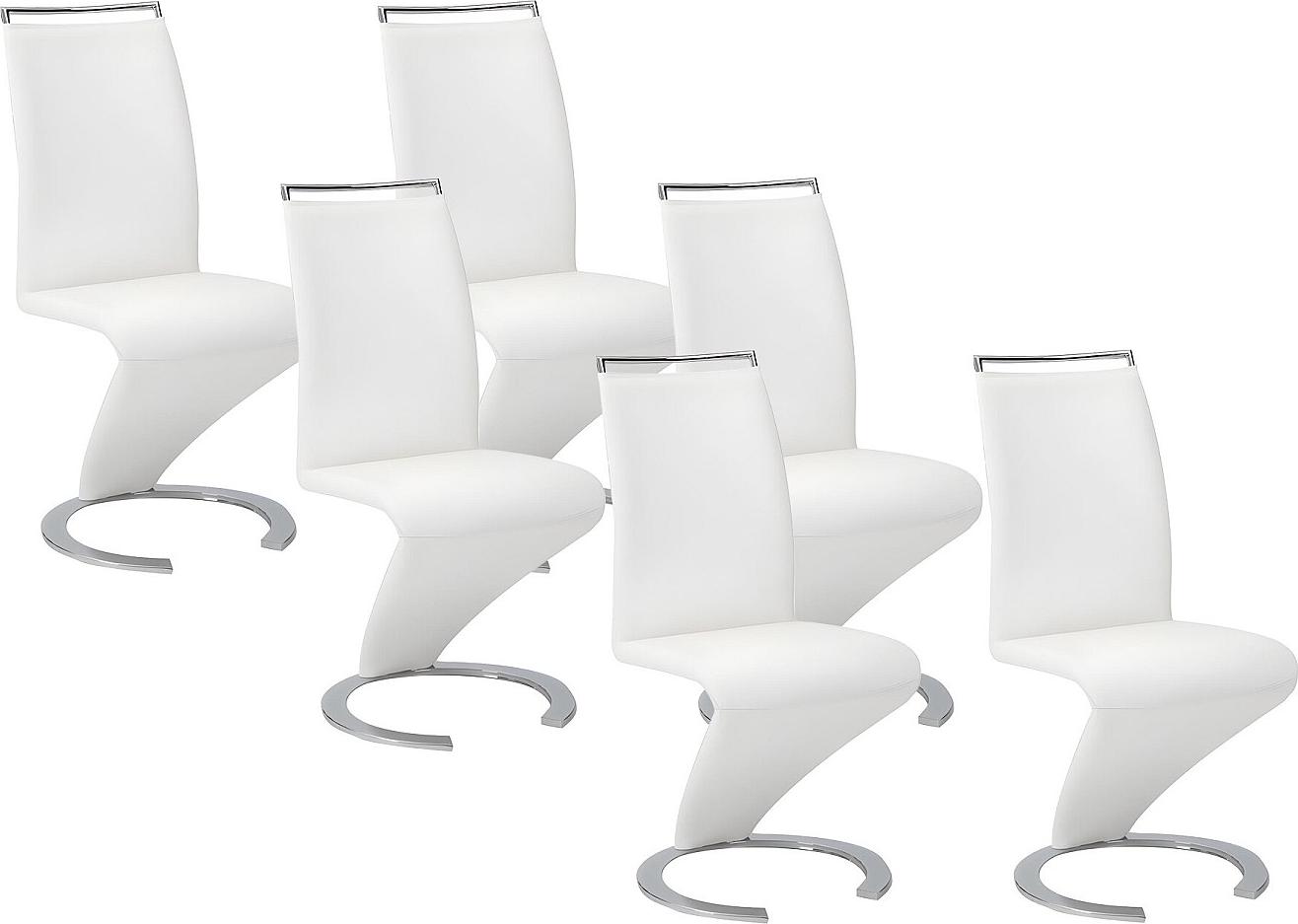 Vente-unique 6er Set TWIZY Stühle - Kunstleder weiß
