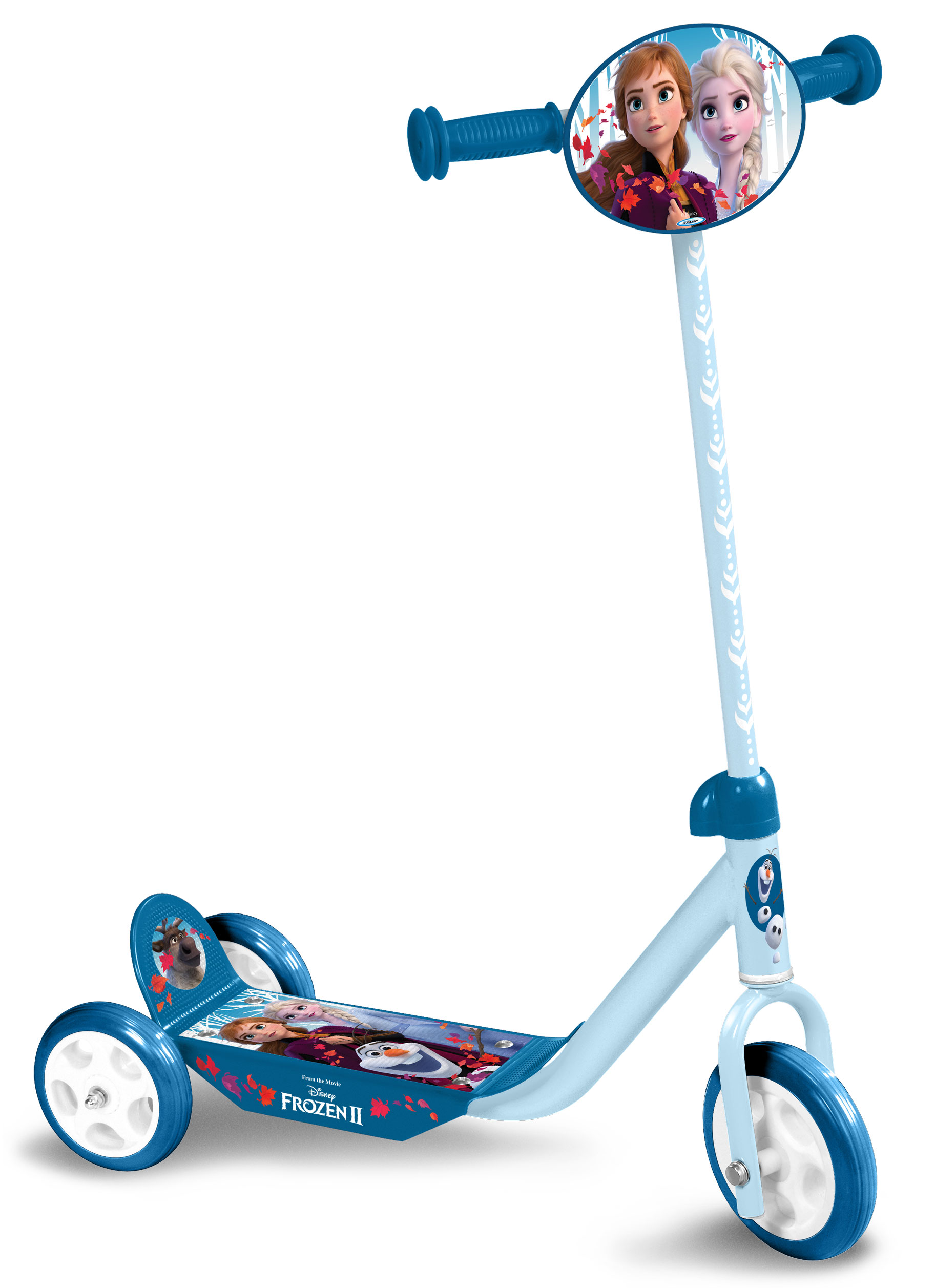 Disney Eiskönigin 3-Räder Kinder-Tretroller Mädchen Fußbremse Blau Frozen 