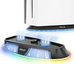 Akhan PS5/PS5 Slim/PS5 Pro Kühler Standfuß PS5-Kühlständer, PS5-Kühlstation mit Lüfter, PS5 Controller Ladestation Standfuß eingebautes RGB-Licht,Vertikale Basis mit Kühlsystem für PS5 Alle Versionen 174848912