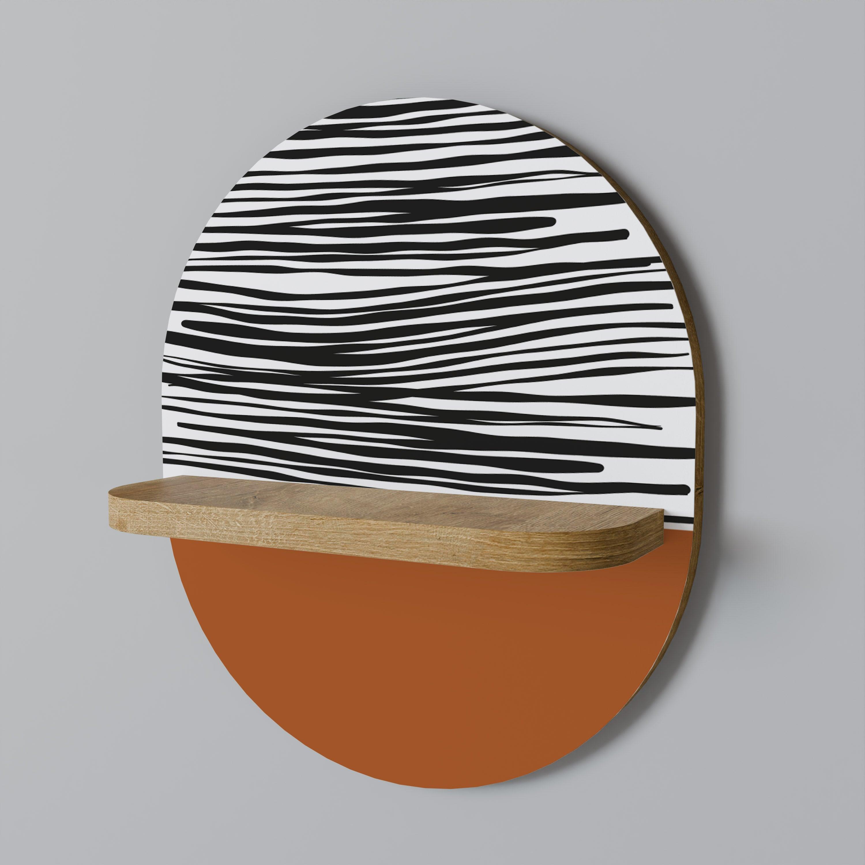 SpaceRebels.com RADIANT ZEBRA Ovales Regal, Eiche, 33x38x11,8 cm, 20 kg Belastbarkeit