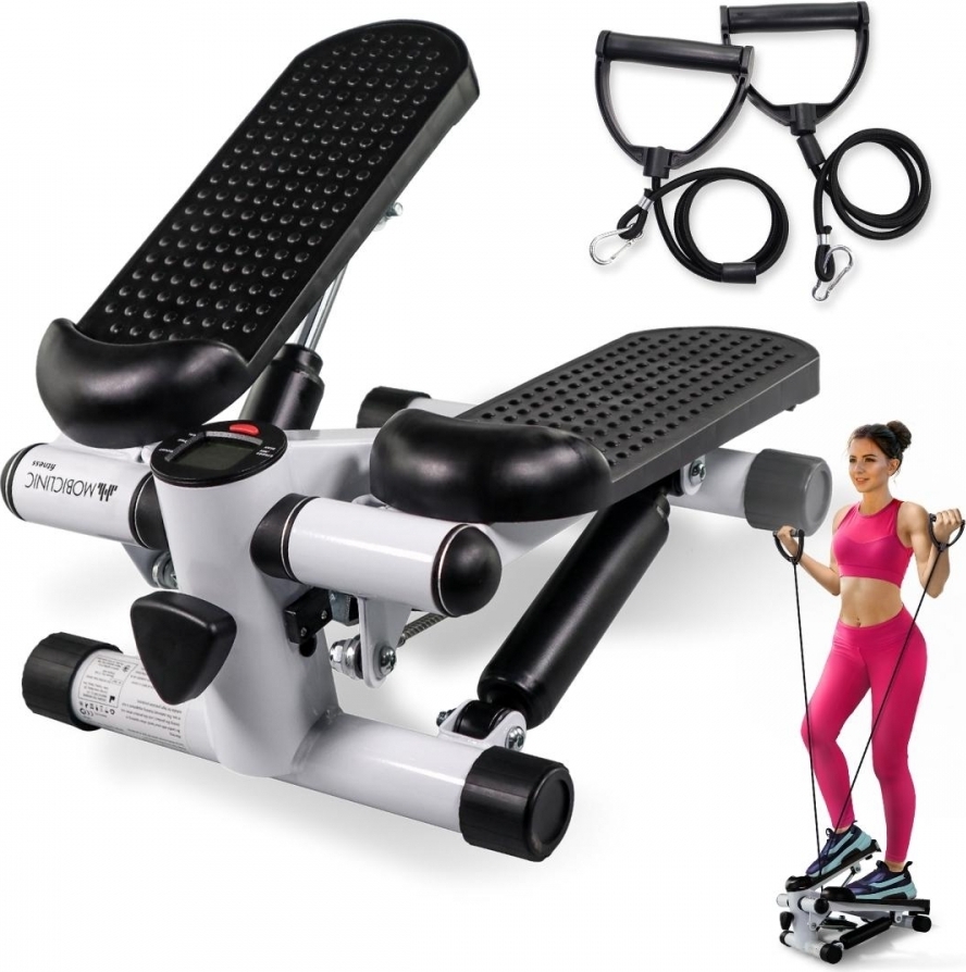 Stepper 2 in 1 Step Plus Mini-Stepper Mobiclinic Widerstandsseile Multifunktion Arme und Beine LCD Display Widerstand und Höhe einstellbar