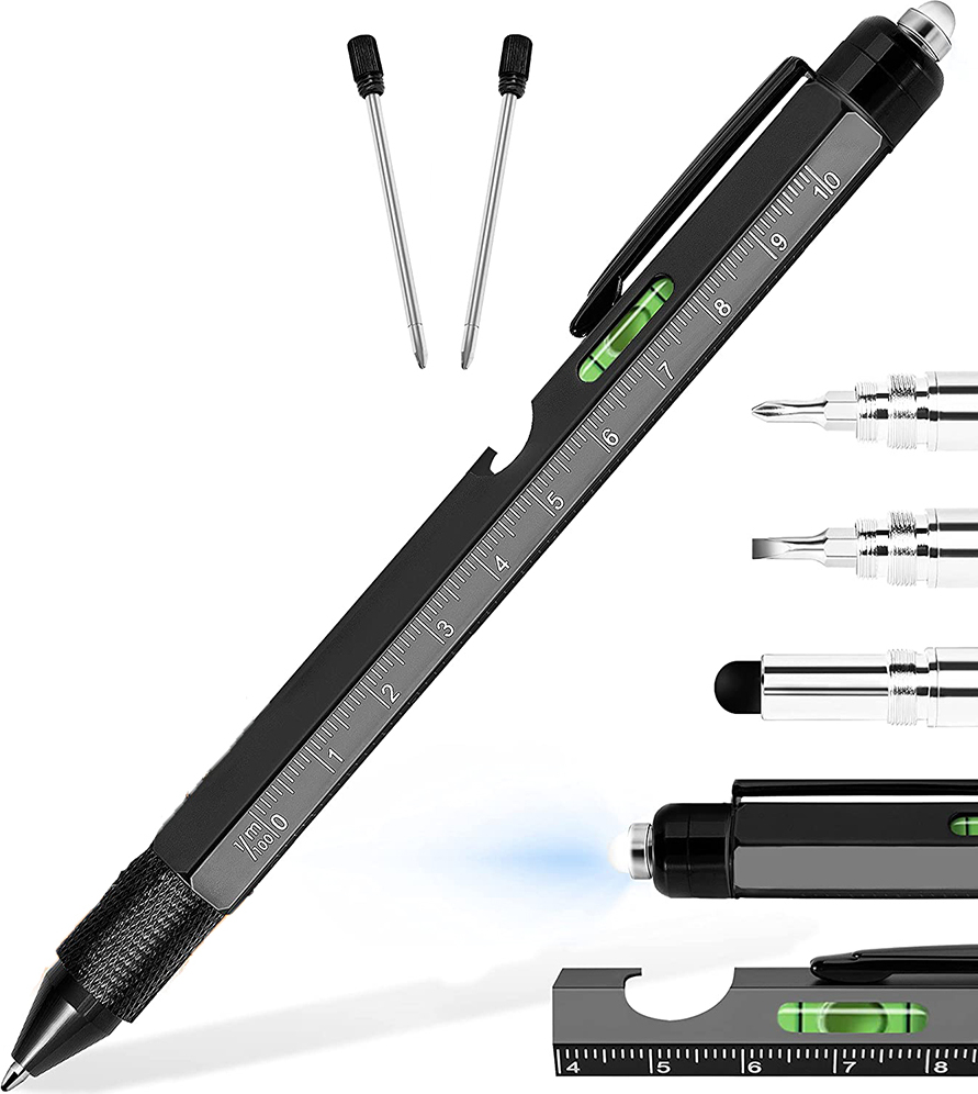 Mmgoqqt Geschenke für Männer, 9-in-1-Multifunktions-Kugelschreiber, Weihnachtsgeschenke für Männer, originelle Geschenke für kreative Männer, praktische Gadgets, individuelle Stiftgeschenke, Geschenke für Lehrerinnen, Weihnachtsgeschenke für Vater Kau-LAHXY-234242012