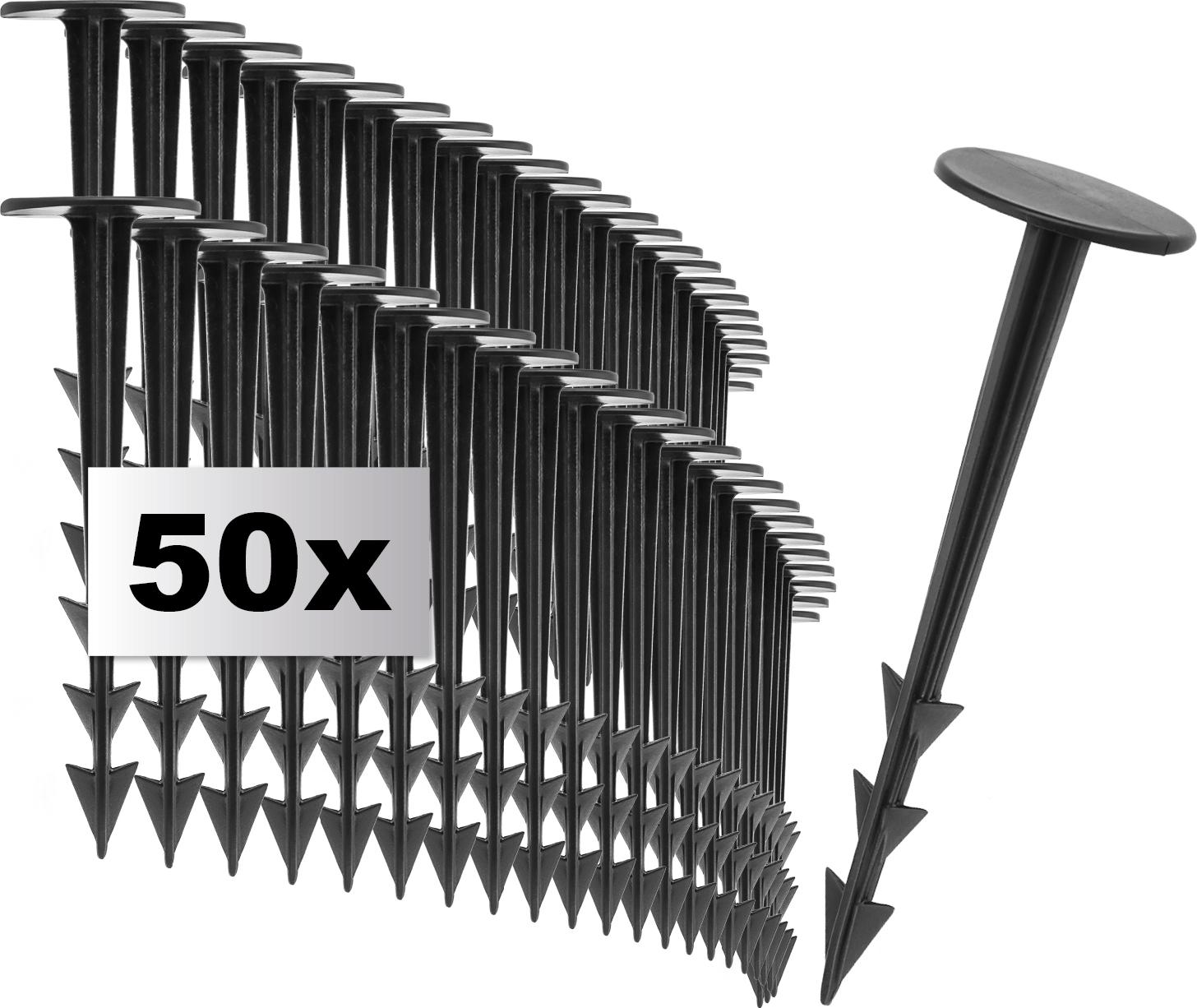 com-four® 50x Befestigungsstifte für den Boden - Erdanker aus Kunststoff CF18458