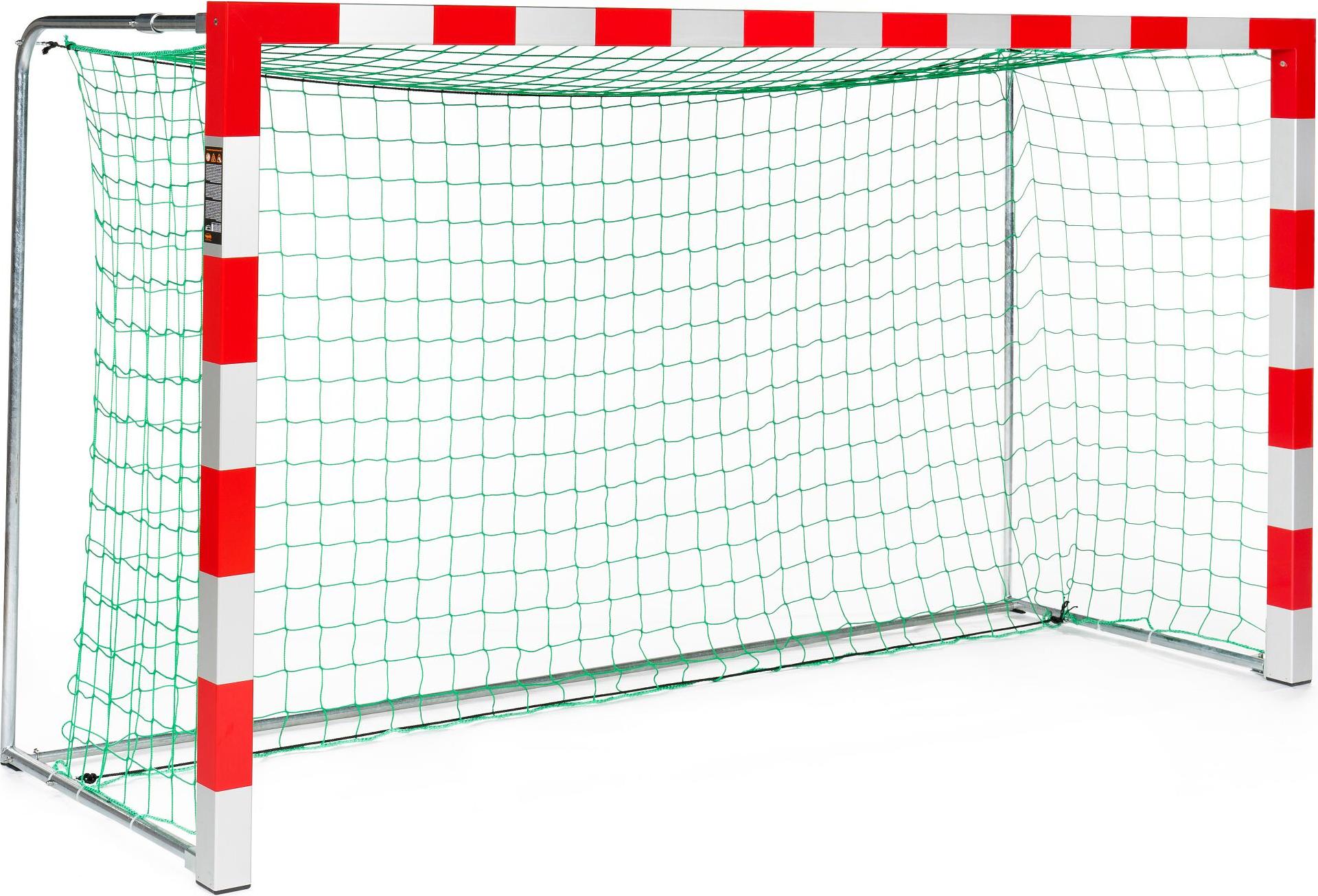 Sport-Thieme Handballtor frei stehend, 3x1,60 m, Rot-Silber, Alu-Gussformteil-Eckverbindung