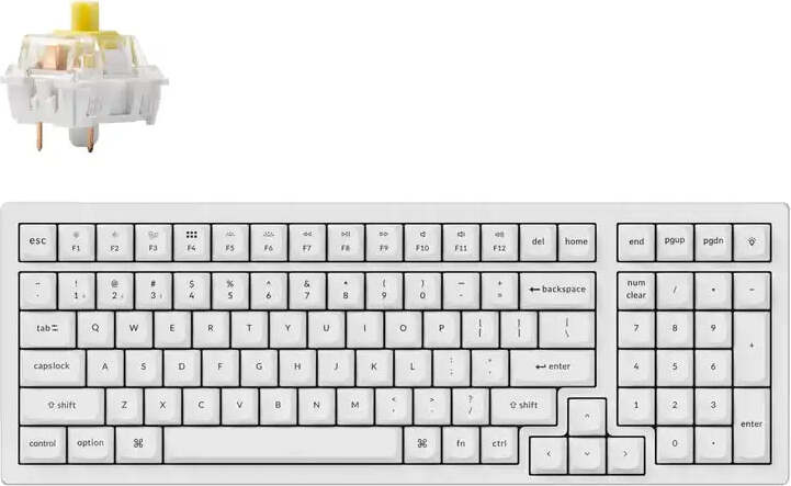 Keychron K4 Pro Wei, Hot-Swap-fhiger K Pro Bananenschalter in voller Gre, weie LED