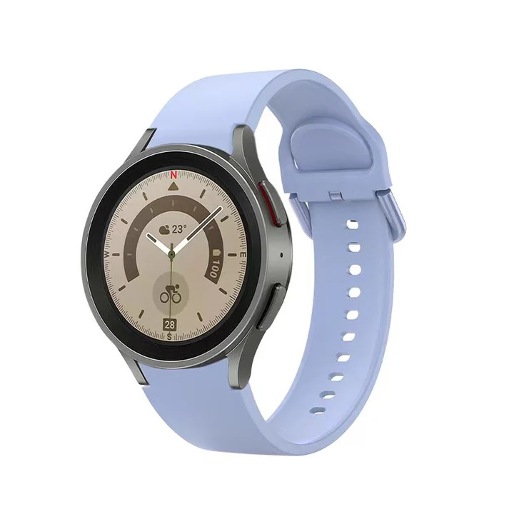 20 mm silikónový remienok SYSTEM-S pre inteligentné hodinky Samsung Galaxy Watch 5 4 v svetlo fialovej farbe