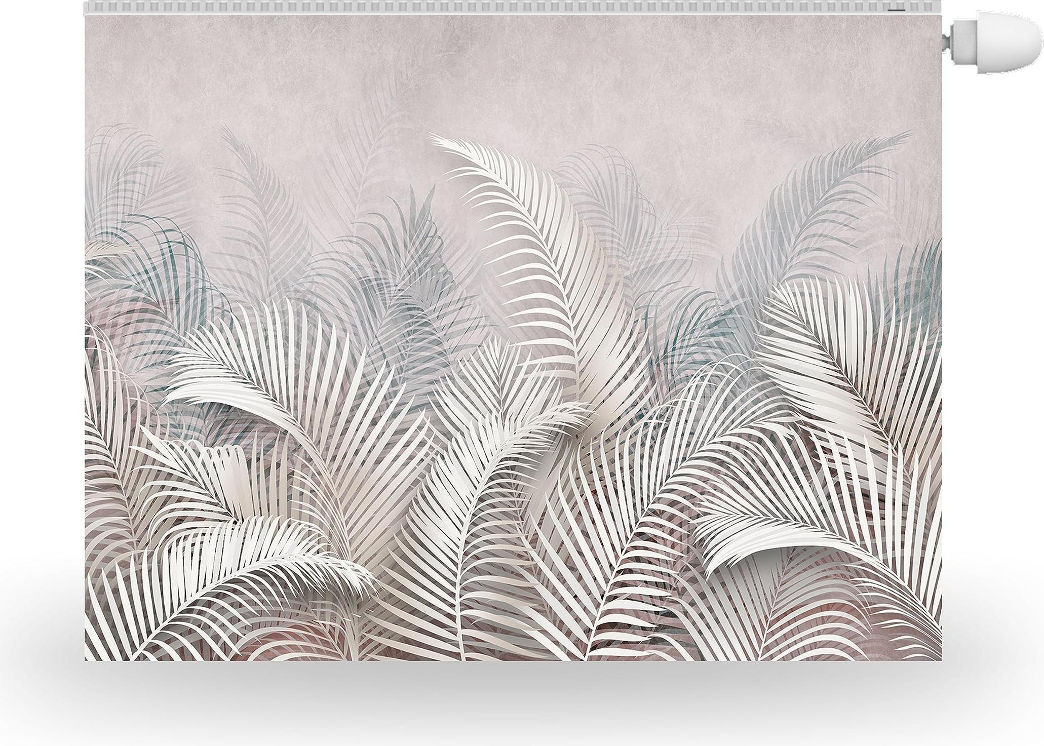 HUBDECO Magnetický kryt na radiátor 100x60cm Magnetický kryt na radiátor s motívom palmových listov Vodotesný, zvýšená odolnosť proti oderu, kryt na radiátor