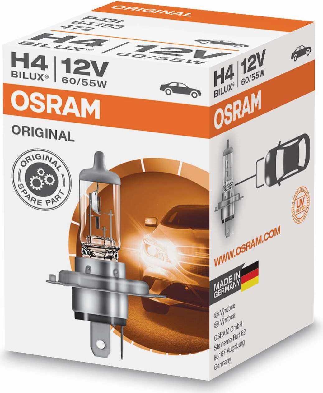 OSRAM Glhlampe Original Line H4 12V/55W - x1 64193