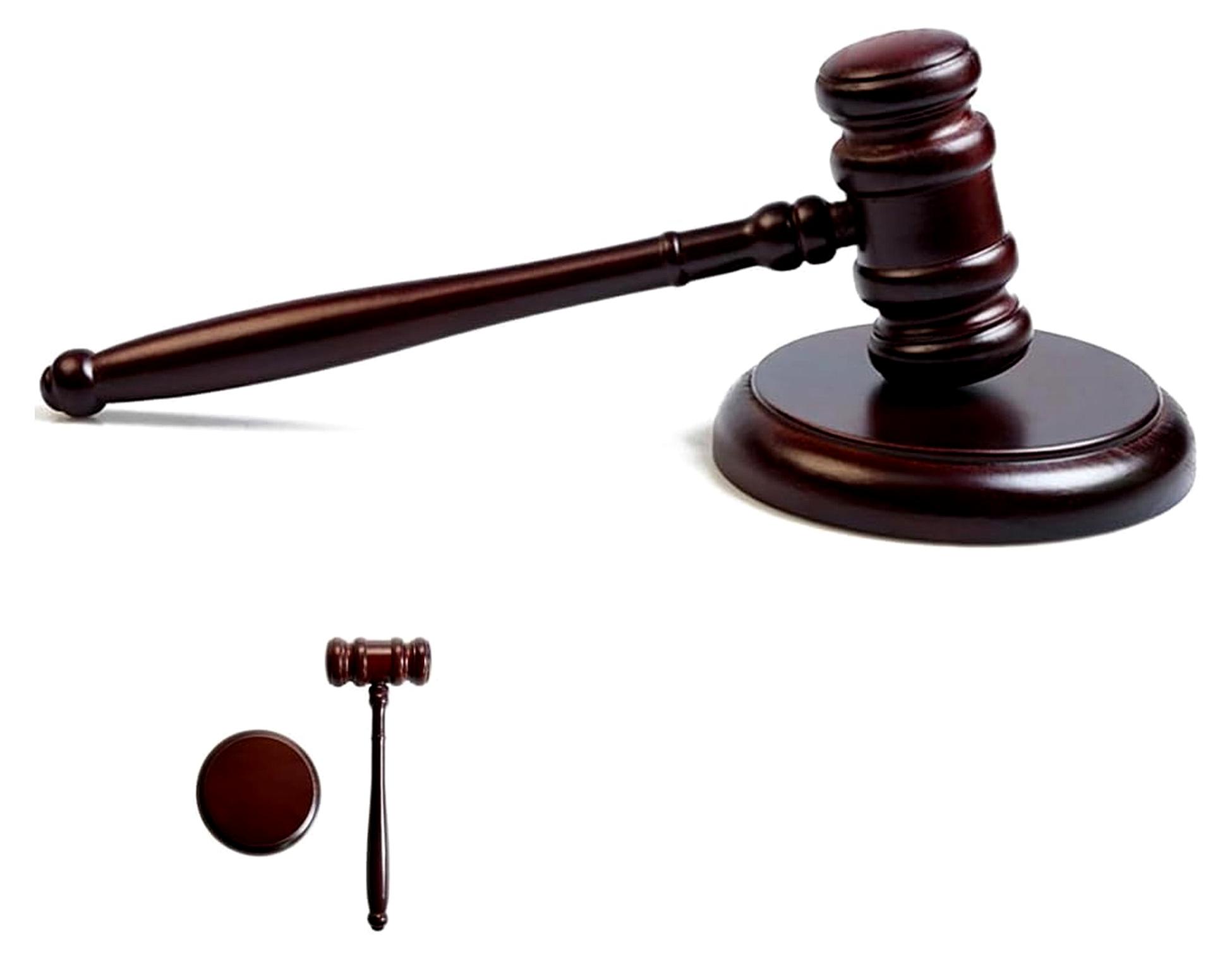 Markenlos Holzhammer Set für Richter mit Sockel, Richterhammer aus Holz, Gavel für Auktionen und Anwälte
