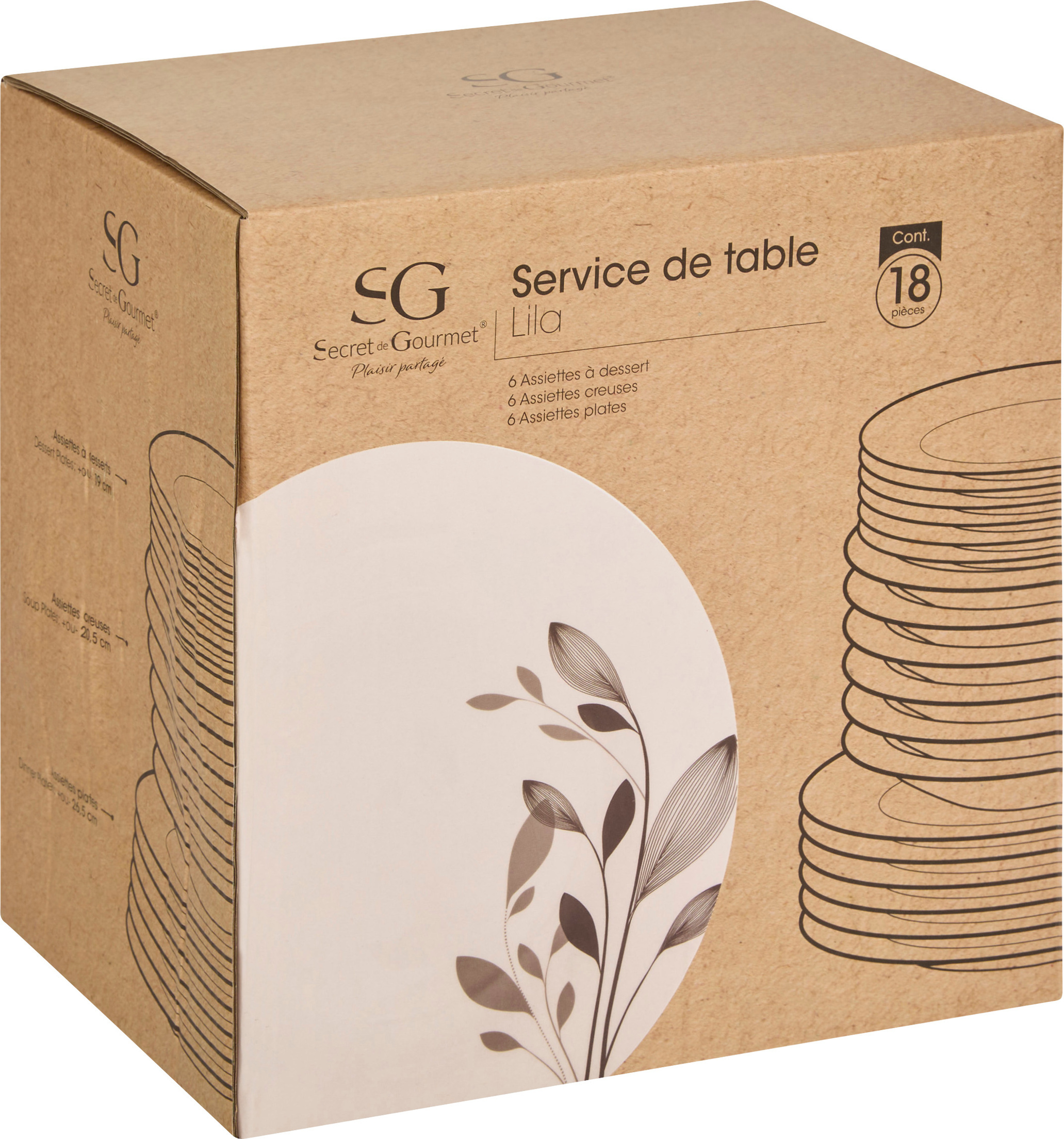 Secret de gourmet Porzellanservice LILA für 6 Personen, 18-tlg.