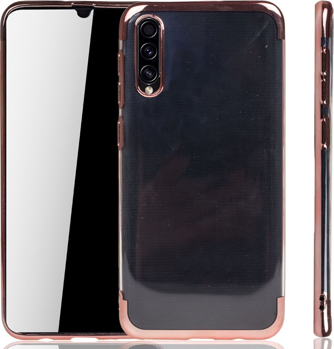 Puzdro na mobilný telefón pre Samsung Galaxy A50s Rose Pink - číre - TPU silikónový zadný kryt v transparentnej ružovej farbe
