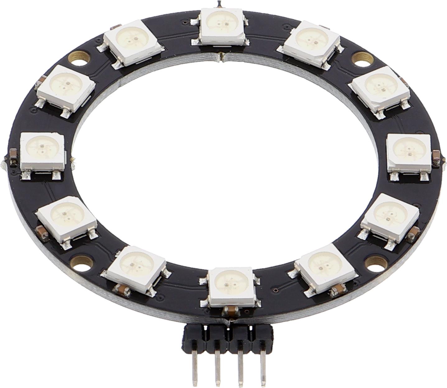 Funduino LED Ring (WS2812, vergleichbar mit Neopixel) Größe: 12 Pixel Angelötete Stiftleiste: Ja LED Ring (WS2812, vergleichbar mit Neopixel) : 12 Pixel Ja
