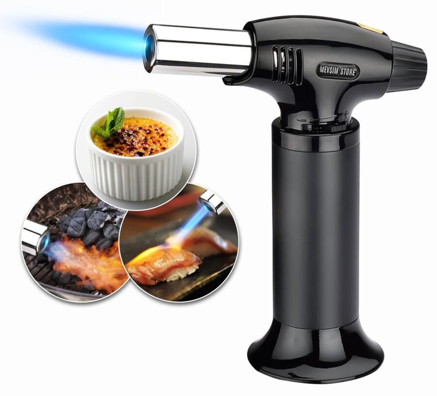 Mevsim Store Lötbrenner - einstellbare Flamme - Bunsenbrenner - Crème Brulée, Gebäck - Schwarz XL