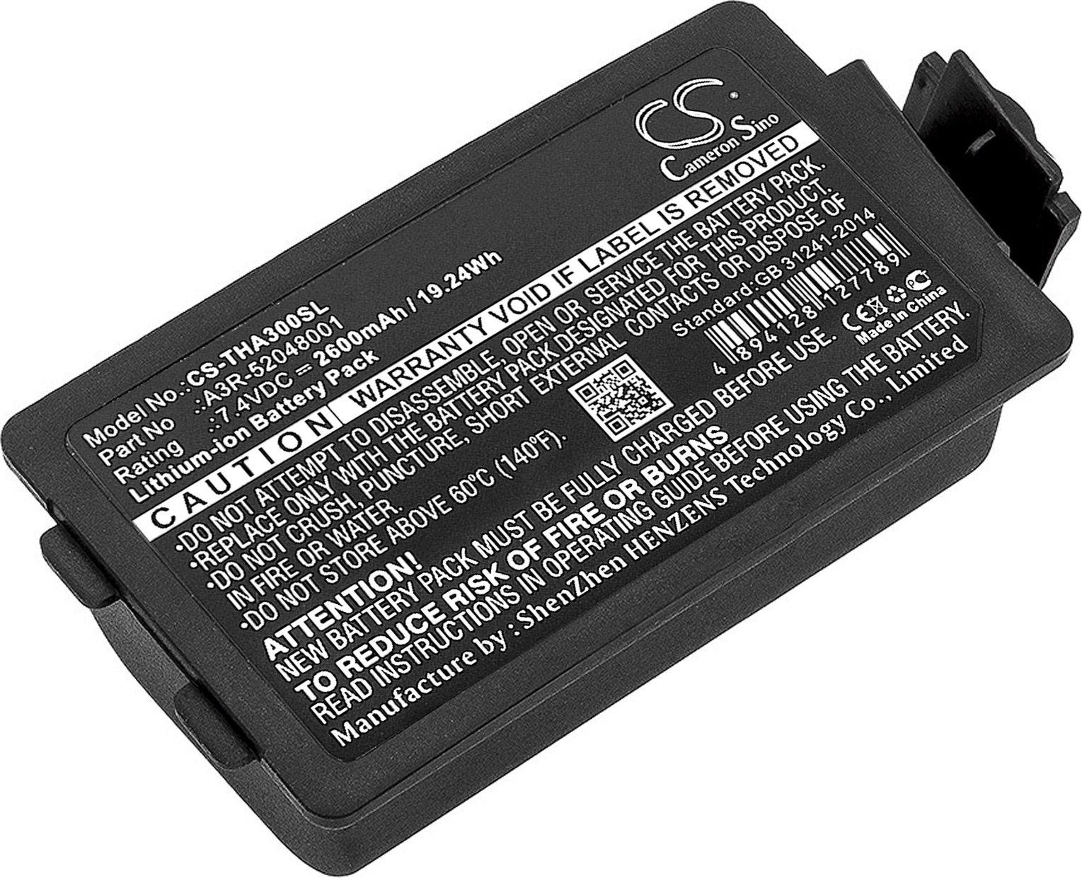 TECHTEK Akku Kompatibel mit [TSC] Alpha 30B, Alpha 30W, Alpha 3B, Alpha 3R, Alpha 3RB Ersetzt A3R-52048001, für A3R-52048003