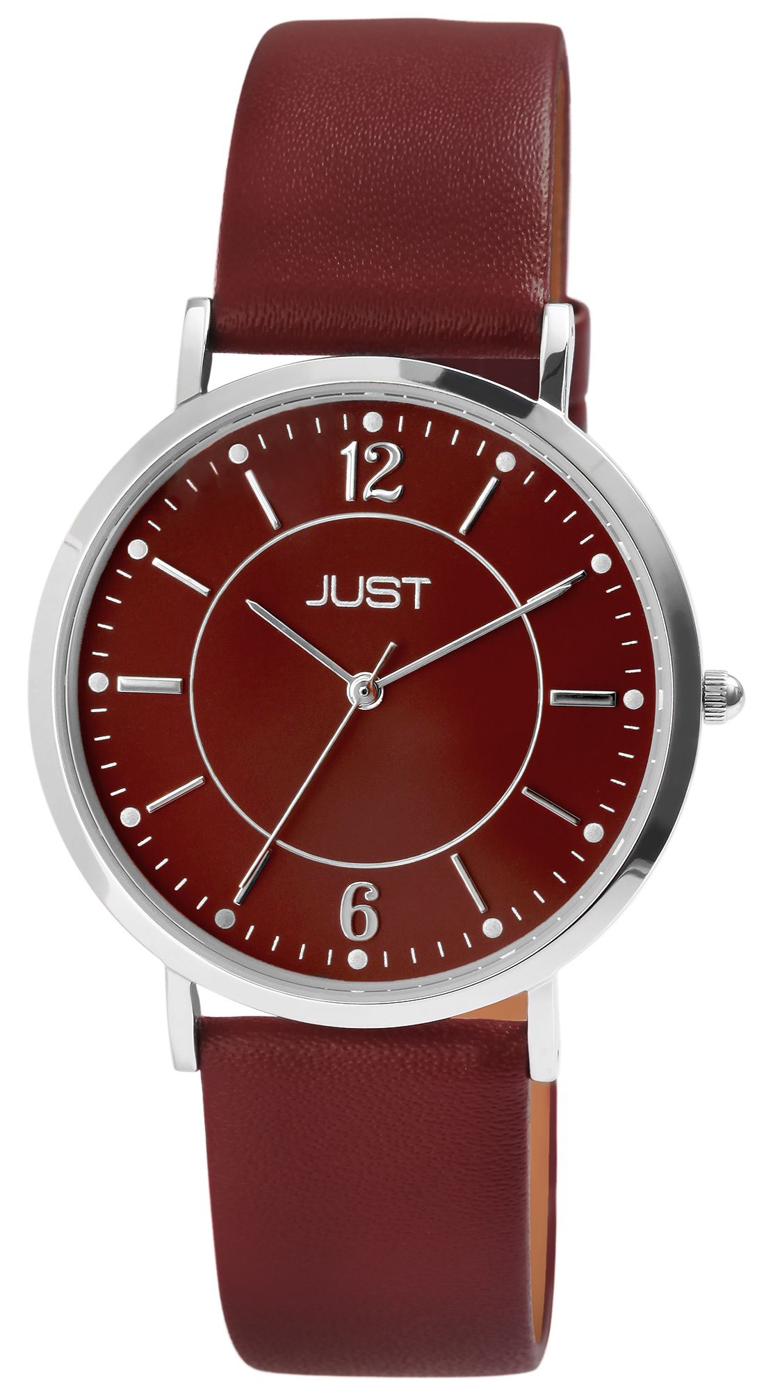 JUST Damen "Lenia" Edelstahluhr mit Echt Lederband JU10201-002