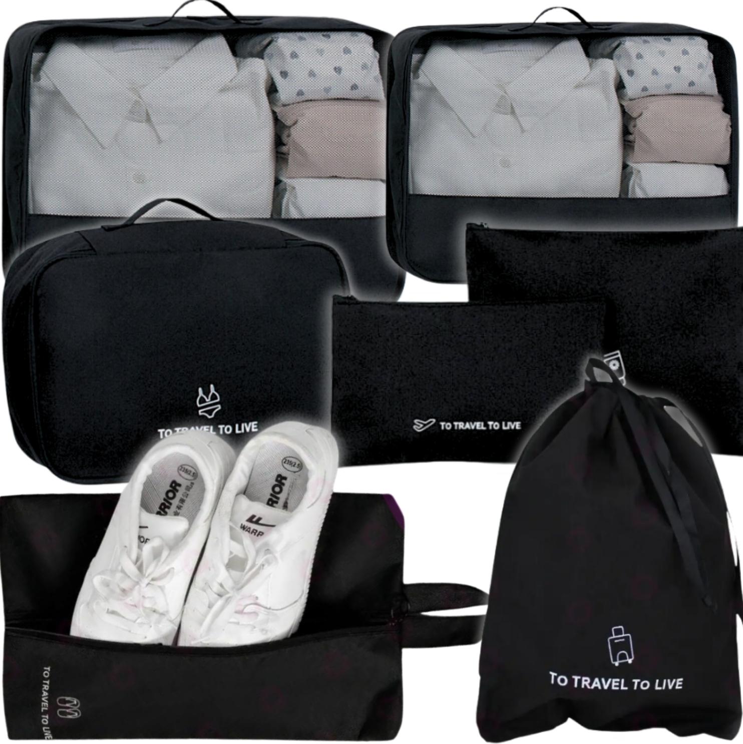 MORE&DECO 7x Organizer-Hüllen für Koffer, Kosmetik, Kleidung, Unterwäsche, Reisen