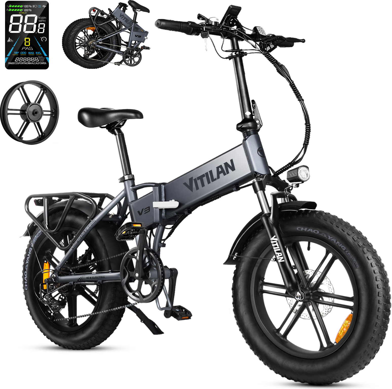 48V 13AH 20 palcový elektrický bicykel e-bike e-horský bicykel mestský e-bike tuk bicykel e-bike skladacie bicykle tuk bicykel pánsky e-bike skladací bicykel pre dospelých sivý