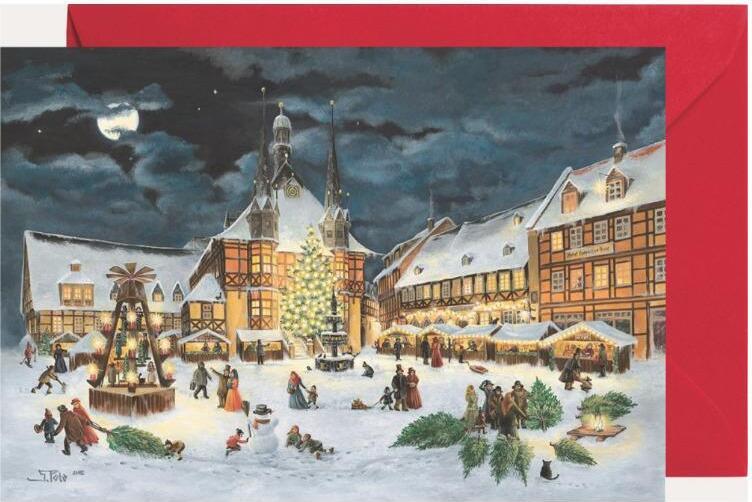 Mini adventný kalendár Wernigerode s motívom radnice, pohľadnica