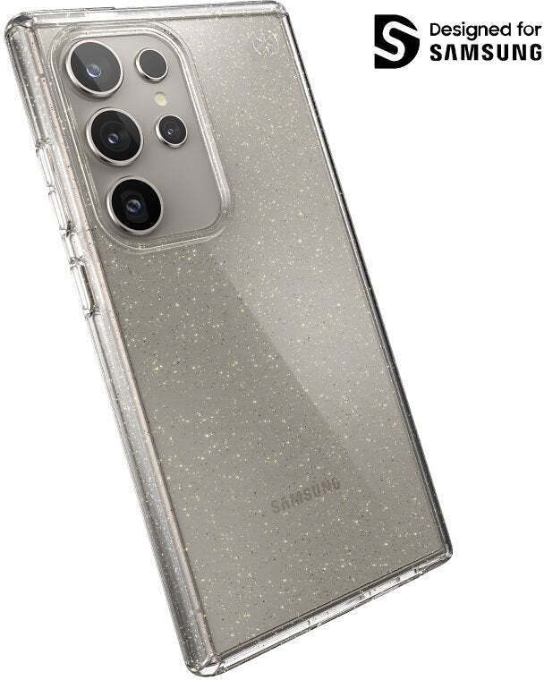 Speck Presidio Lux Glitter - kryt pre Samsung Galaxy S24 Ultra (číry / zlatý lesk)