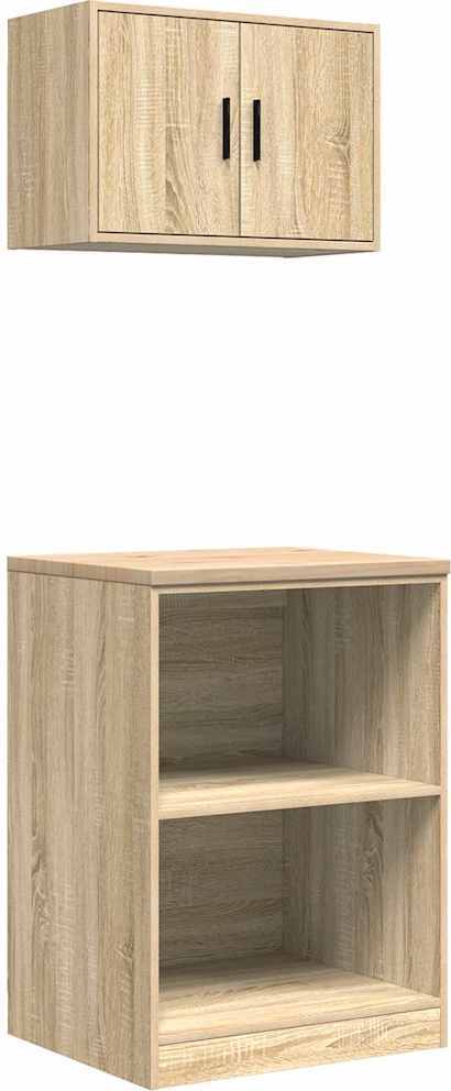 vidaXL Garážové skrine 2 ks Sonoma dub na báze dreva