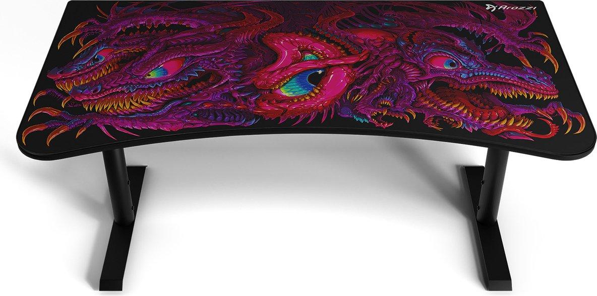 Arozzi Arena Crawling Chaos Gaming-Tisch, 160 x 82 x 71-81 cm ARENA-BK-CHAOS