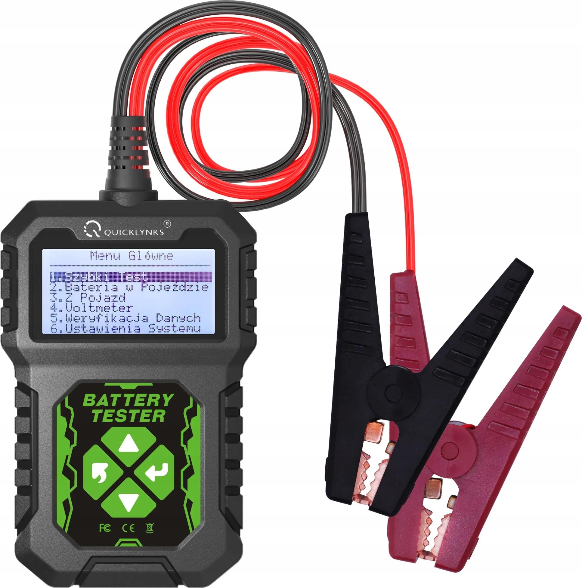QUICKLYNKS 12V Batterietester Polnische Sprache bis zu 220 Ah