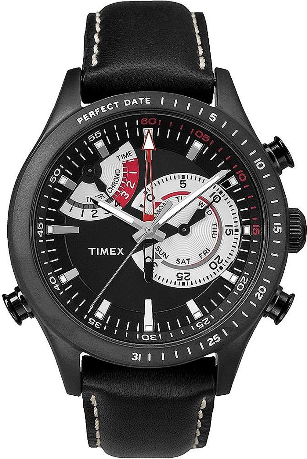 Timex Herren Chronograph Quarzuhr mit Lederarmband TW2P72600