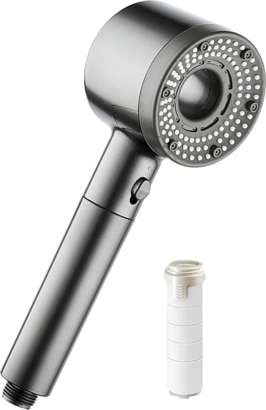 MODFU Duschkopf Wassersparend, Antikalkfunktion Duschkopf mit 5-Schicht-Filtration, 5 Strahlarten Regenduschkopf