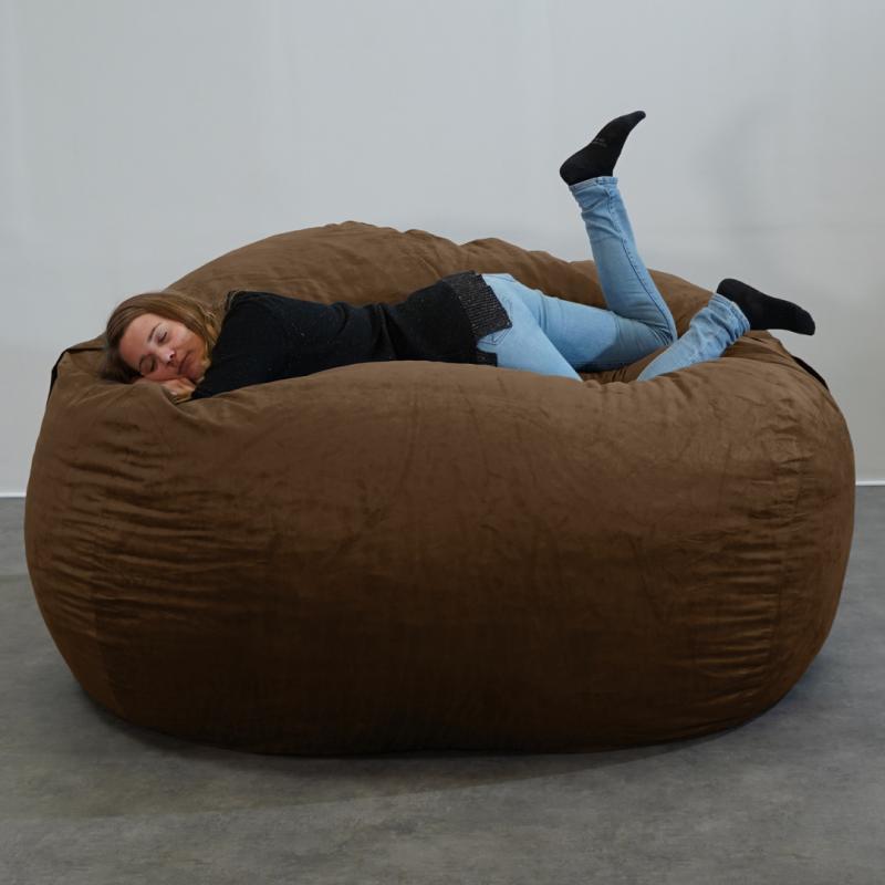 Bananair XXL-Sitzsack aus Mikrowildleder, Bezug maschinenwaschbar 200 cm, Braun