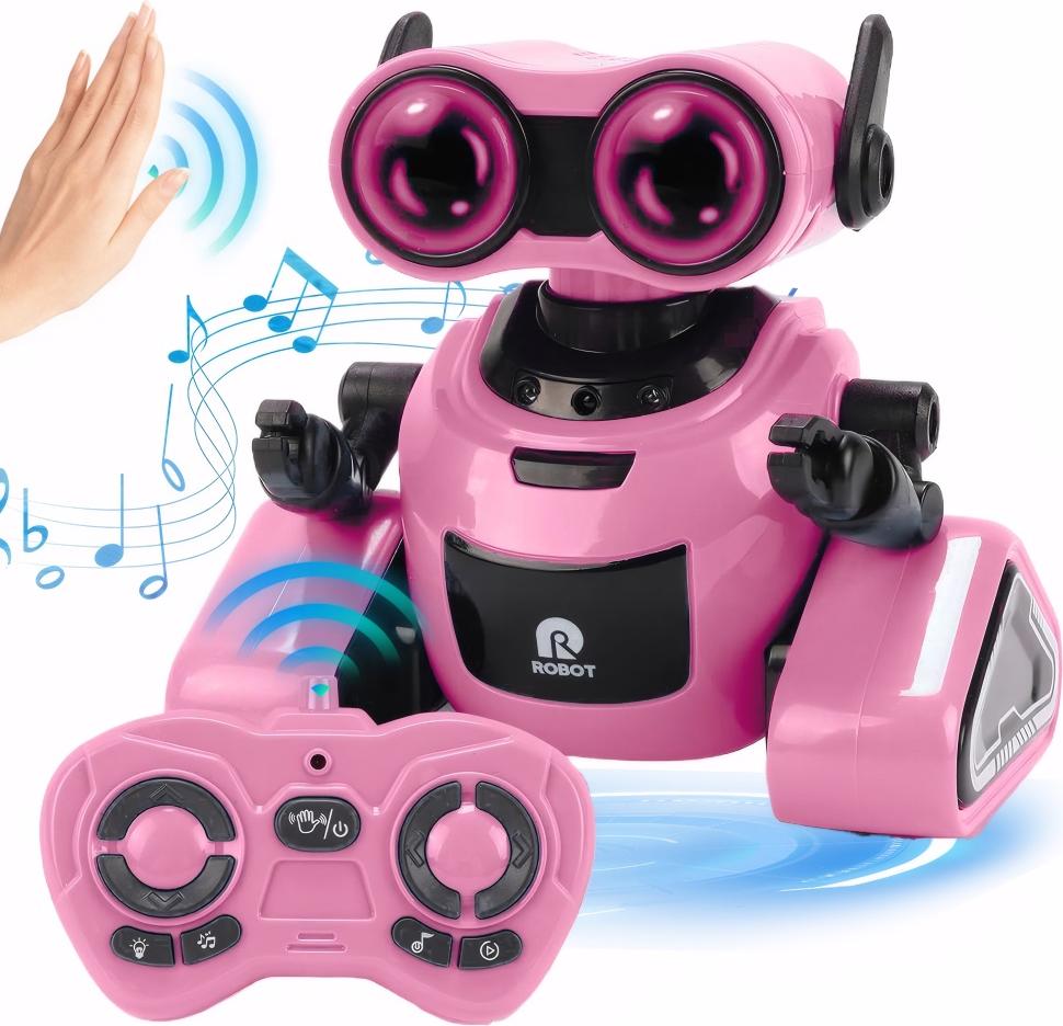 Mmgoqqt Roboterspielzeug, ferngesteuertes Roboterspielzeug für Kinder, intelligentes ferngesteuertes Roboterspielzeug mit Tanz, Musik, LED-Augen, interaktives RC-Roboterspielzeug, Geschenke für Kinder, Kleinkinder, Jungen und Mädchen im Alter von 3, 4, 5 und 6 Jahren Kau-XLA-250616-16
