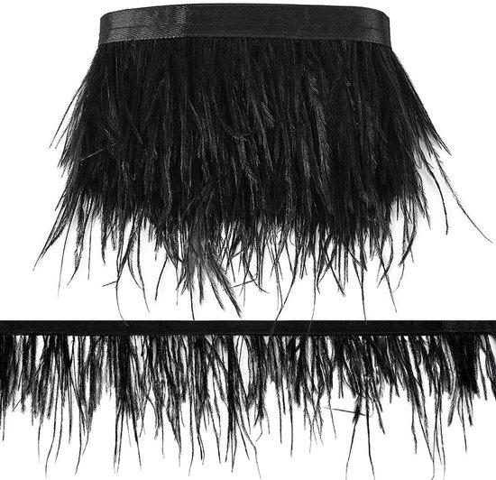 OEM Decorative-Straw-Feather 2 Meter - Decorative-Finch-Feather-Trim - For Sewing/Embroidery - Black - 80-100mm Wide - Decorative-Feathers 2026