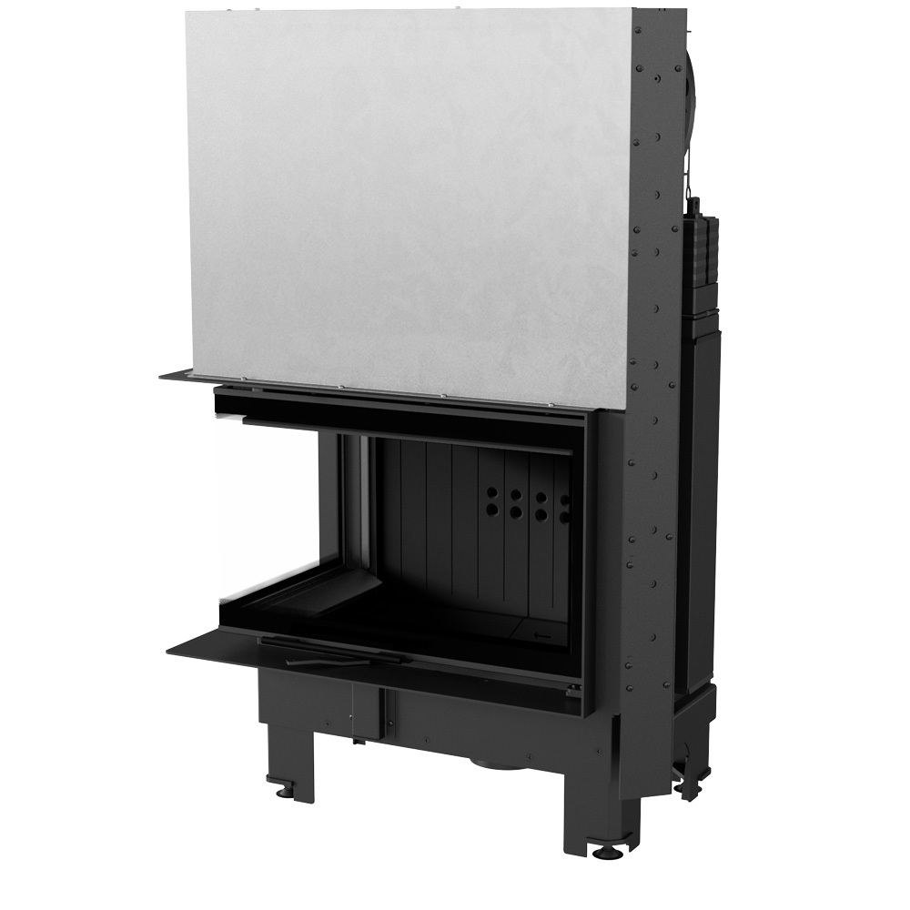 Oceľový krb MBM ľavý 10 kW Ø 200 Lift-up black thermotec
