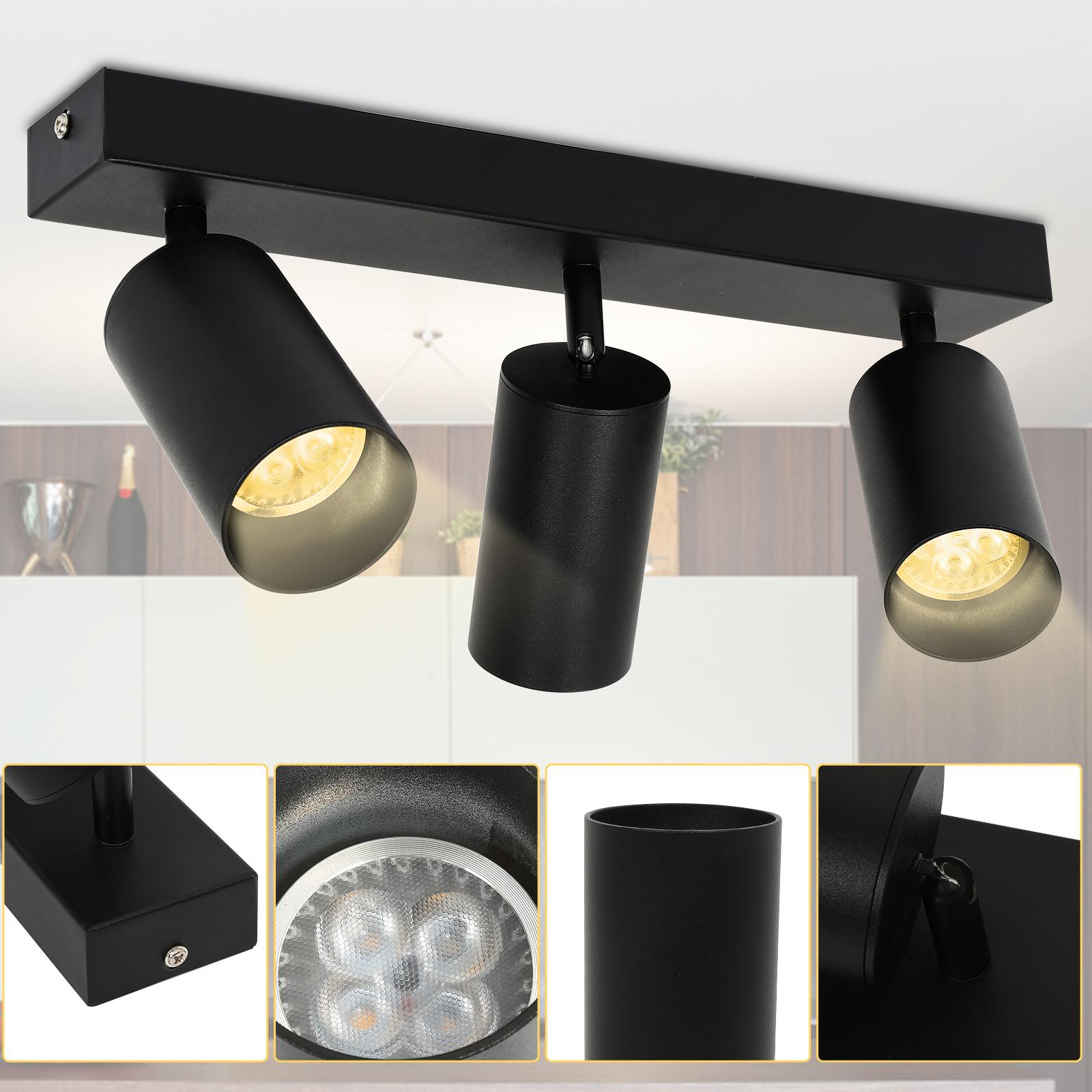Ikodm Deckenleuchte LED Deckenstrahler 3-flammig Deckenspot Strahler Lampe Deckenlampe Decken-Leuchte Decken-Strahler RL-HG7376-1-SAmq