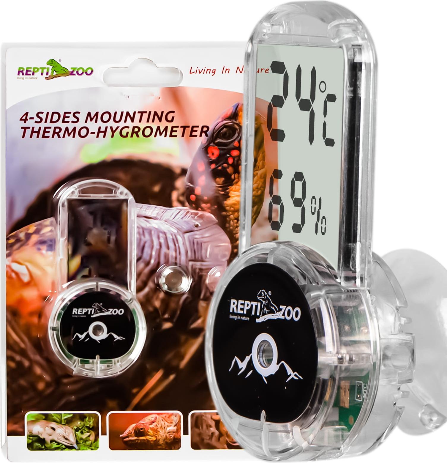 Repti-Zoo 4-seitiges Thermometer-Hygrometer - LCD-Thermometer und Hygrometer