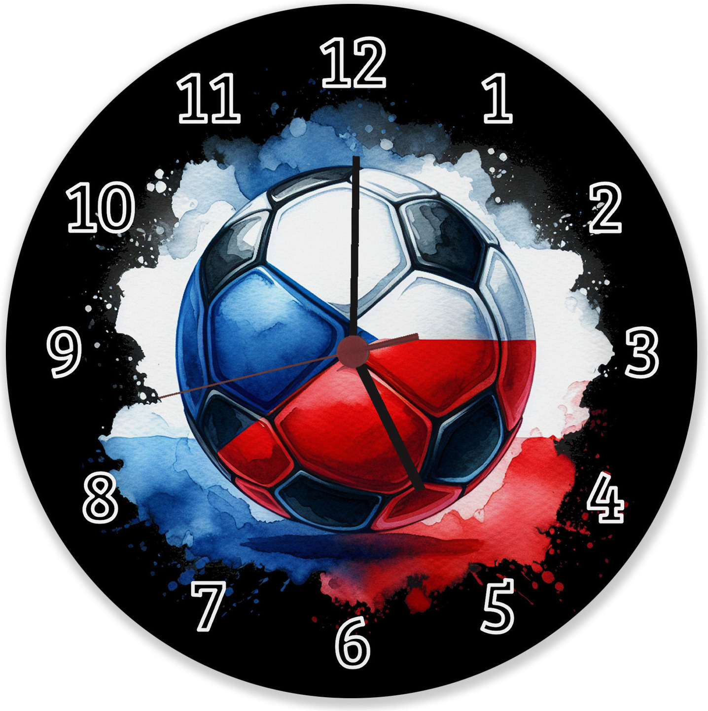 speecheese Fußball Tschechien Flagge Wanduhr aus Alu