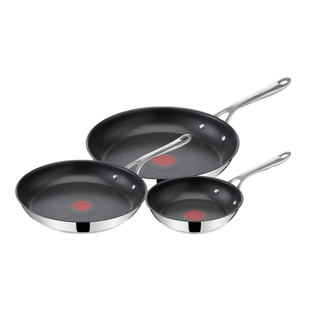 Tefal Pfannen-Set Jamie Oliver J90 Pfannenset 20, 24, 28cm, Pfannen für alle Herdarten, (Pfanne, Bratpfannen Set, Pfannenset, Wok, Wokpfanne)