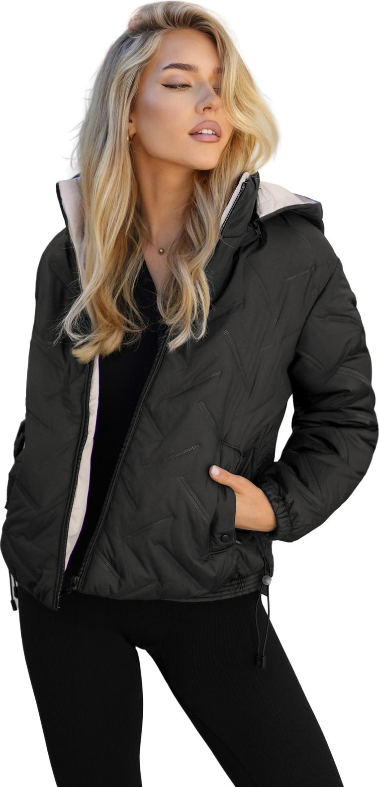 Damen Jacke Schwarz-Beige OZONEE JS/16M9315/392B L