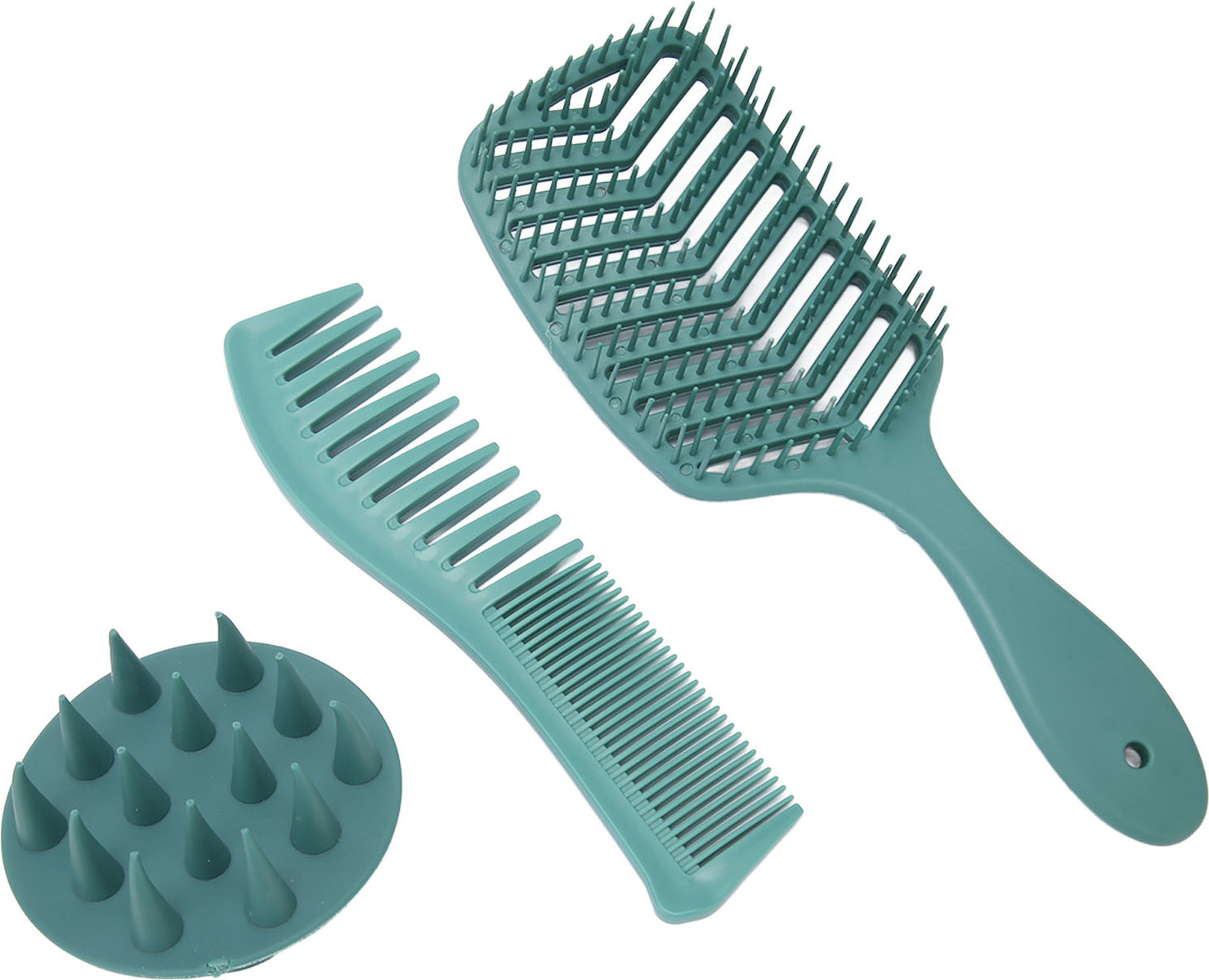 Cocosity Haarbürsten-Kamm-Set,Silikon-Haarbürsten-Kamm-Set,Haarbürsten-Paddel-Kamm-Set,Haarbürsten-Haar-Kamm-Set,Tragbares Haarbürsten-Kamm-Set,Entwirrer-Haarbürsten-Kamm-Set