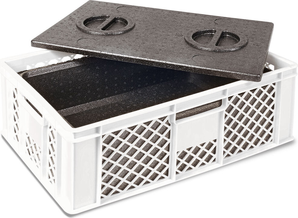 BRB Lagertechnik Stapelkorb mit EPP-Isolierbox, LxBxH 600 x 400 x 240 mm, weiß 24611