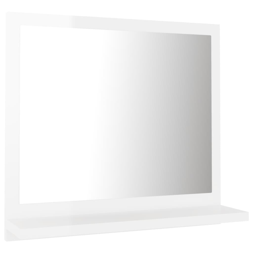vidaXL Badspiegel mit Ablage Hochglanz-Weiß 40x10,5x37cm Wandspiegel Spiegel 