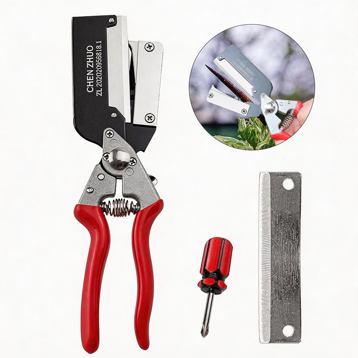 Welikera Veredelungsschere Gartenschere für Obstbäume, multifunktionales Veredelungswerkzeug aus Aluminiumlegierung mit Ersatzklingen KAUF-DUMO-GA1105-018