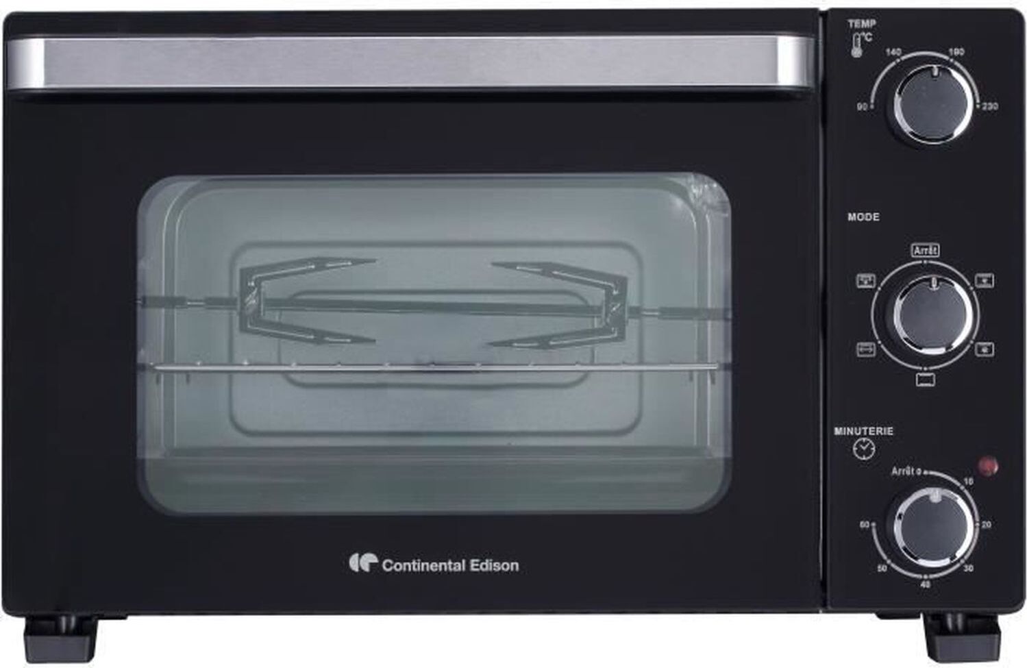 Elektrická rúra CONTINENTAL EDISON EDISON CEMF28B2, 1500W, 28L, otočný rošt, čierna