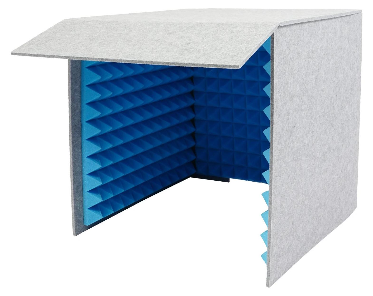 StarTech Tragbare Tisch-Schallschutzkabine - Mikrofon-Aufnahmekabine - 60×60×60 cm - 50 mm Akustikschaum - 12 mm Schallabsorberplatte - Grau/Blau