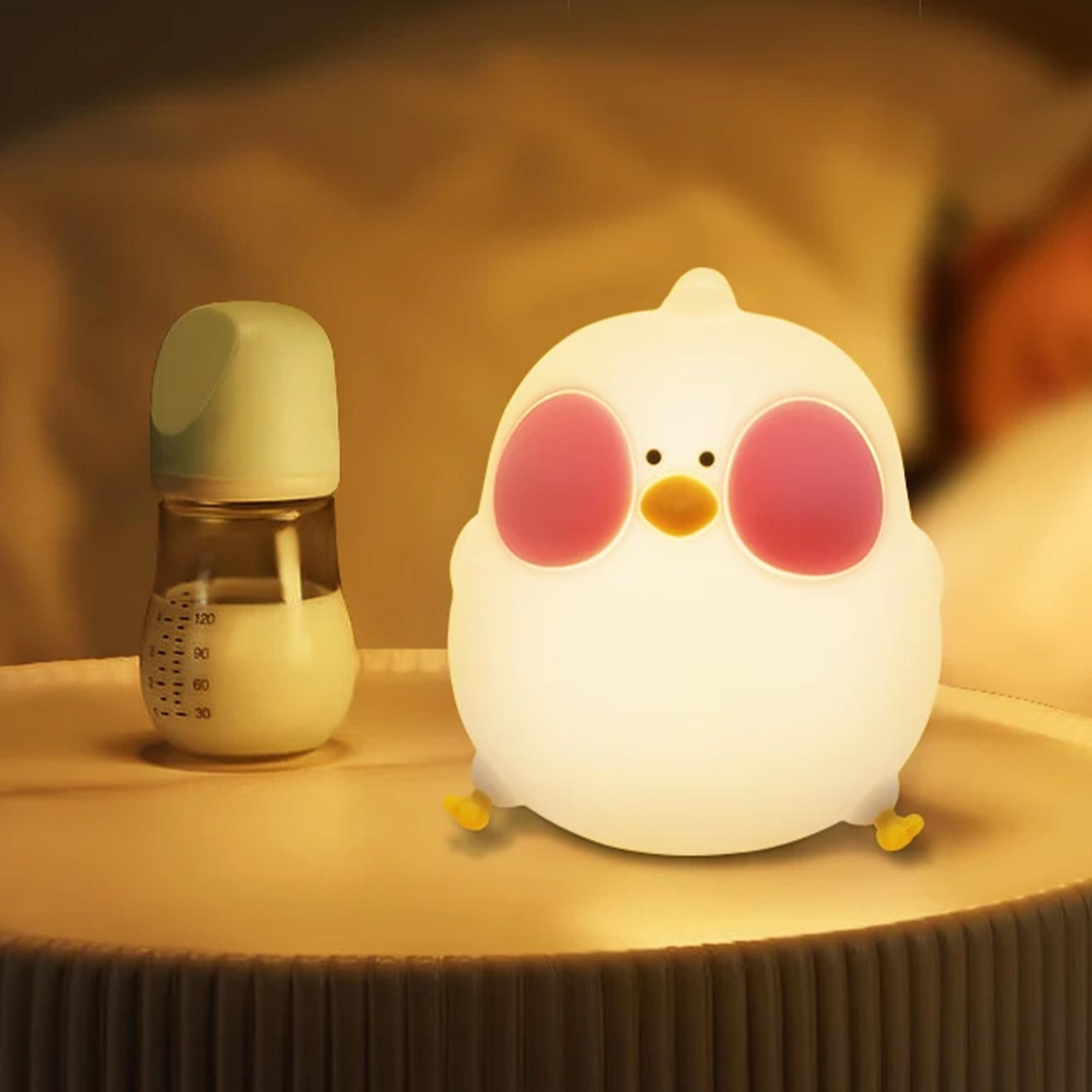 Nachtlicht, Silikon-Nachtlicht, hungriges Huhn Forever Light, USB wiederaufladbares Nachtlicht, kreatives Nachtlicht, Touch-Timing, Einschlafhilfe