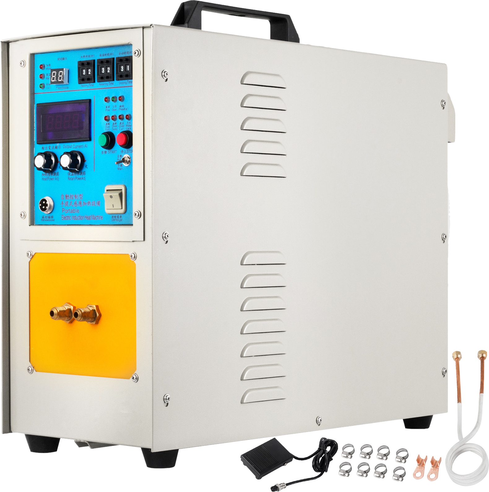 VEVOR 15 KW vysokofrekvenčná indukčná pec, tavič medi, vysokofrekvenčný ohrievací stroj, vysokofrekvenčný indukčný ohrievač, indukčný ohrievač, káblový drôt zváračky, spájkovačka kovových nástrojov