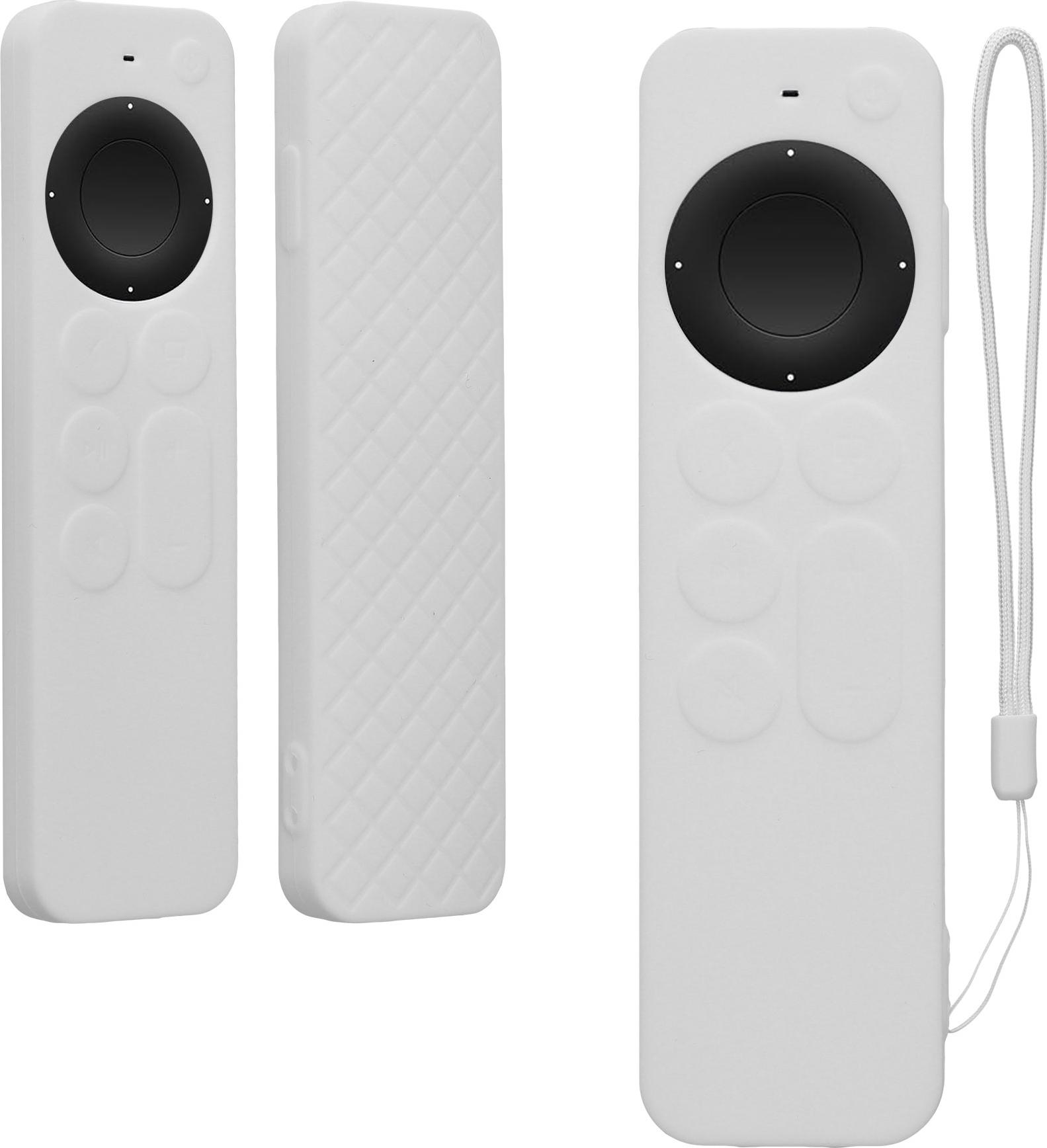 kwmobile Hülle Fernbedienung kompatibel mit Apple Siri Remote 3rd / 2nd Gen Hülle - Silikon Case für TV Zubehör in Weiß KWM000040SY002C