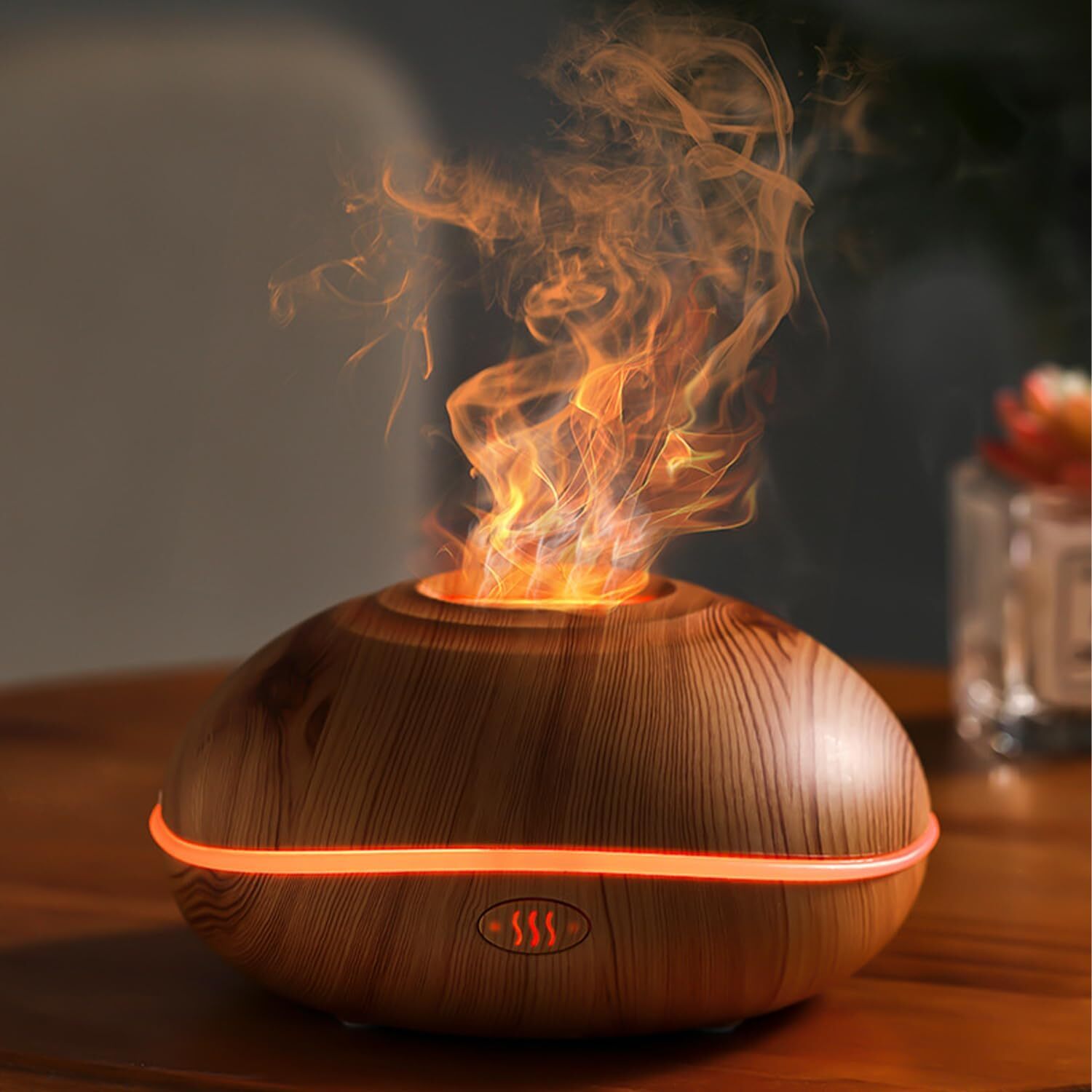 UIHOL 3-in-1 Multifunktions-Luftbefeuchter, 200ml Flammeneffekt-Diffusor, LED Aromatherapie-Diffusor, BPA-frei
