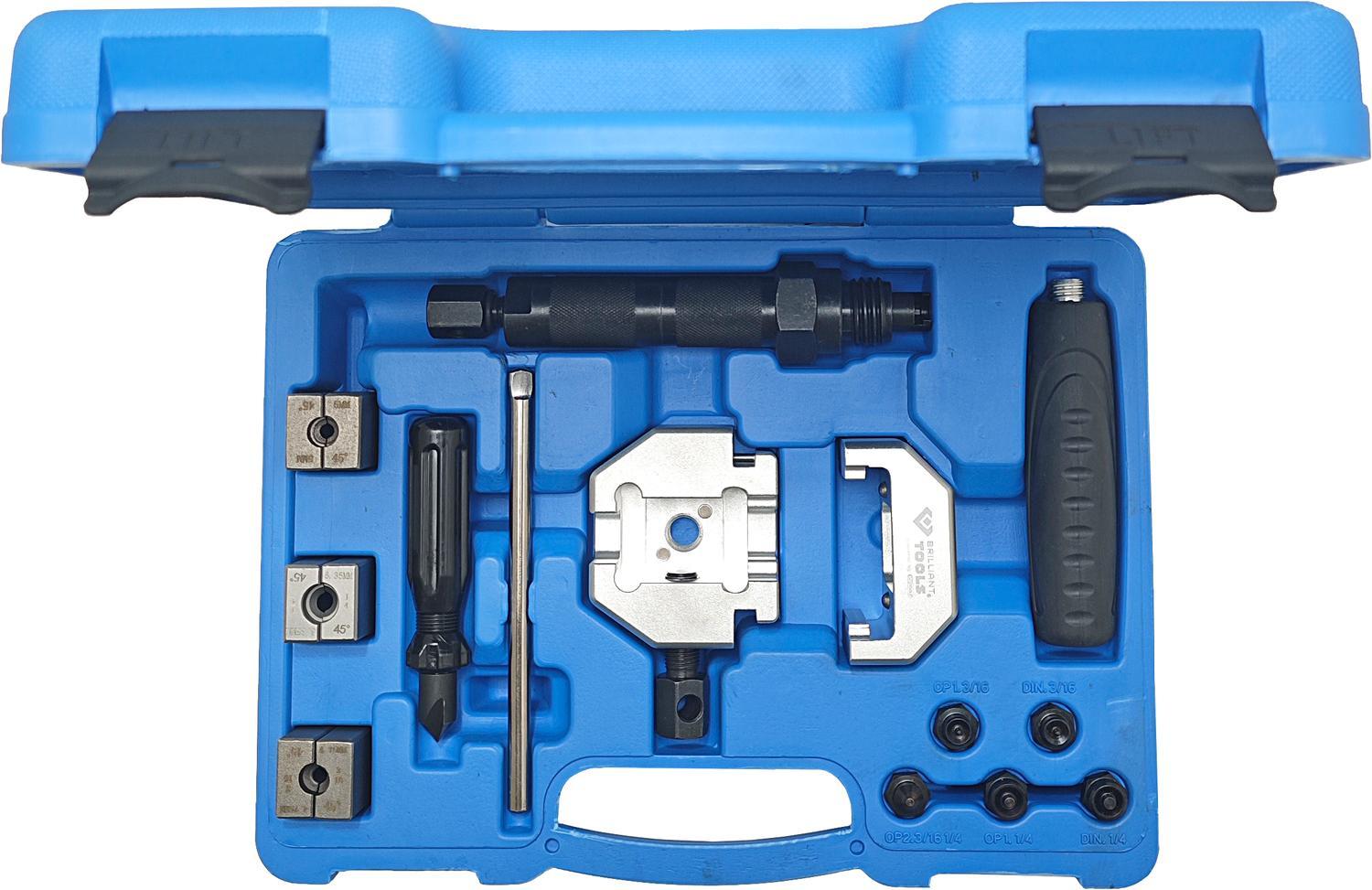 Brilliant Tools Universal-Bremsleitungs-Brdelgert-Satz mit Hydraulik-Spindel, 16-tlg BT701300