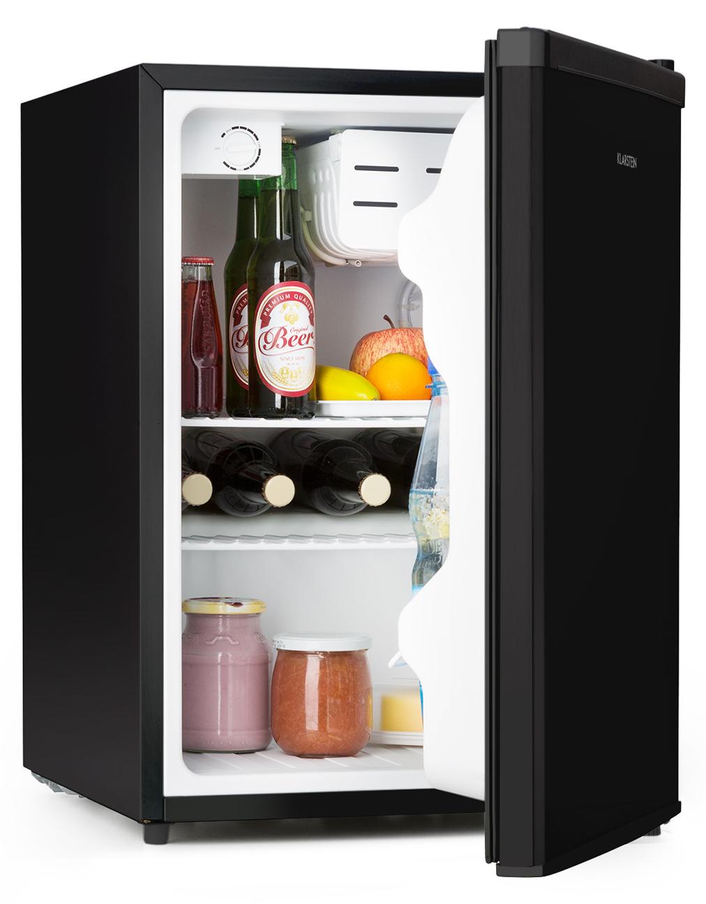 Klarstein Kühlschrank, Mini-Kühlschrank für Getränke, Kühlschrank mit Gefrierfach Klein, Kleiner Kühlschrank Lautlos, Skincare Fridge, Camping Kühlschrank, Minikühlschrank für Zimmer, Büro 0-10°C, 65L DSM2-CoolKid-BL-E